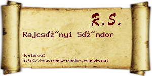 Rajcsányi Sándor névjegykártya